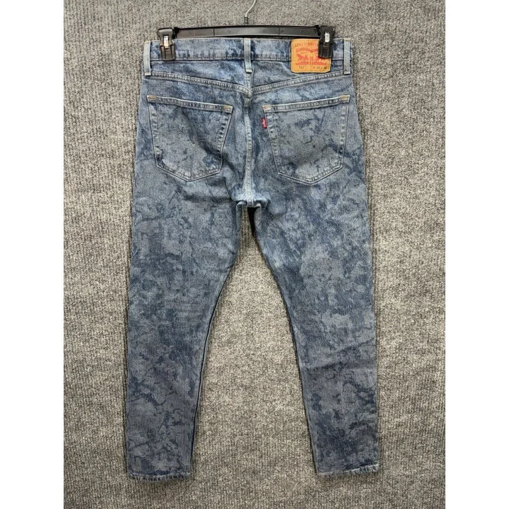 Levis 512 Jeans Mens 32x32 Blue Dragon Snake Wash Slim Fit Tapered Leg Stretch